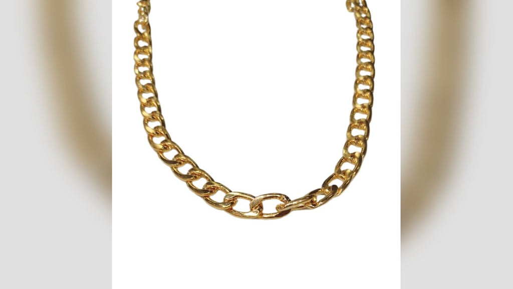 Choker cubano trançado dourado tendência