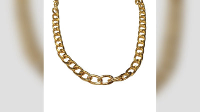 Choker cubano trançado dourado tendência
