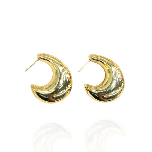 Brinco Argola Lua Bold Orgânica – Aço Inoxidável