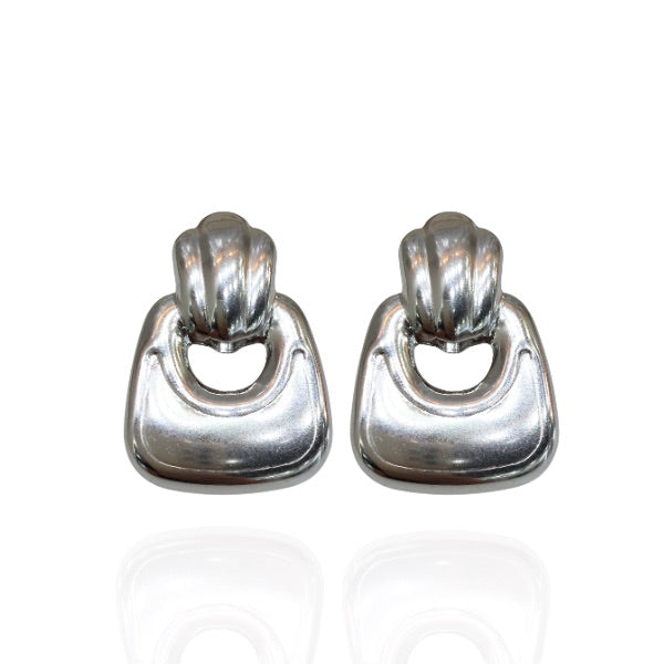 Brinco Nó orgânico prata – aço inox