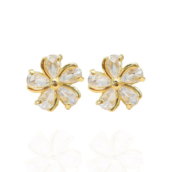 Brinco flor cristal - Semijoia