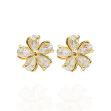 Brinco flor cristal - Semijoia