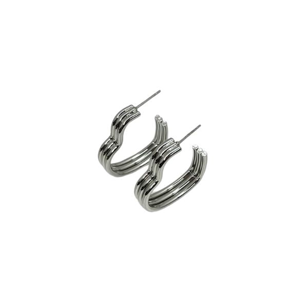 Argola Coração Inox - Prata