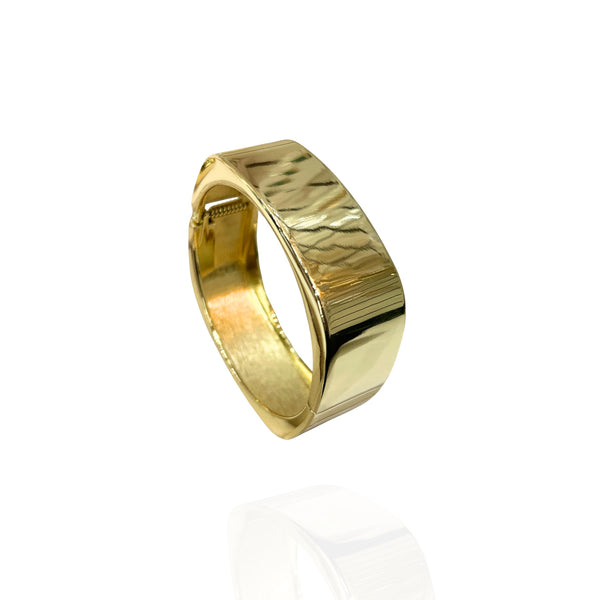 Bracelete Quadricular Liso Bold dourado - Folheado