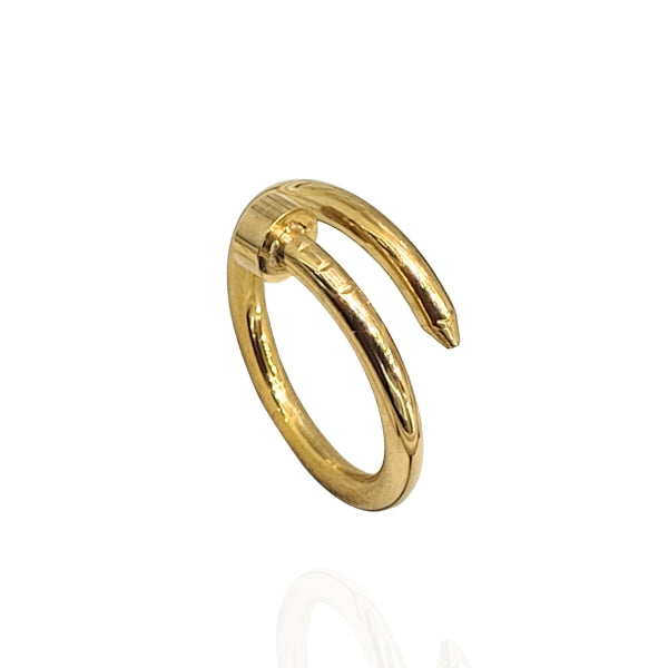 Anel Prego Liso Dourado - semijoia