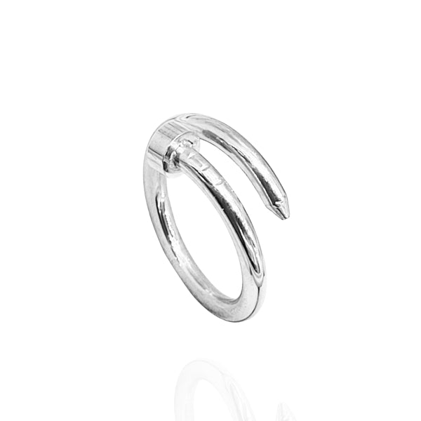 Anel Prego Liso Prata - semijoia