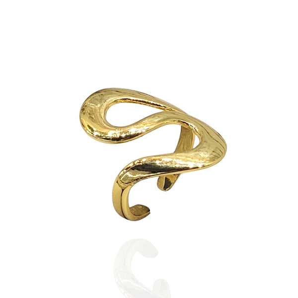 Anel Orgânico Dourado - Aço Inox regulável