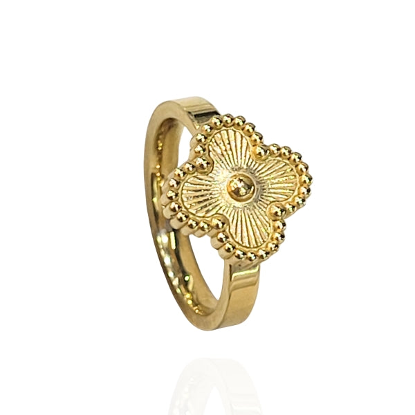 Anel Trevo Dourado - Aço Inox