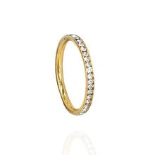 Anel Cravejado Dourado - Aço Inox