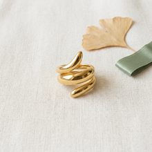 Anel espiral dourado em aço inoxidável da Amba Black