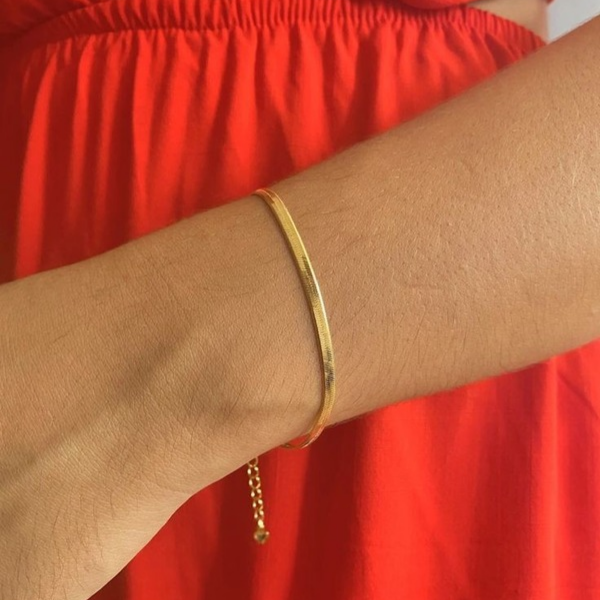 Pulseira fita inox - Dourada