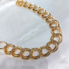 Colar Elos Grandes Dourado Festas Tendência