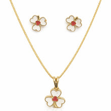Kit Infantil Flor Dourado Folheado a Ouro 18k