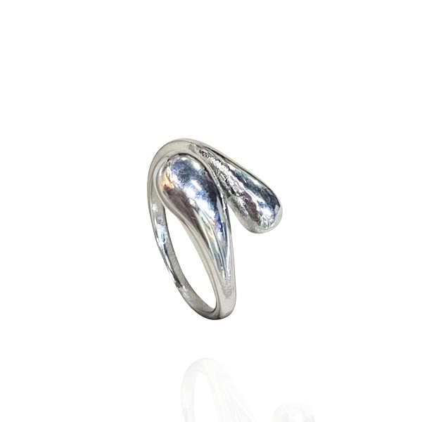 Anel Orgânico Gota Prata Inox