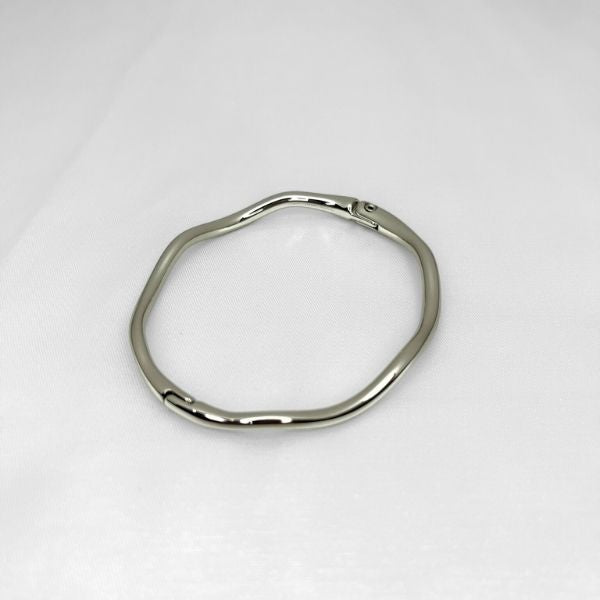 Bracelete Onda Prata Verniz Italiano