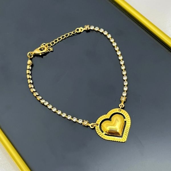 Pulseira Coração com Zircônias