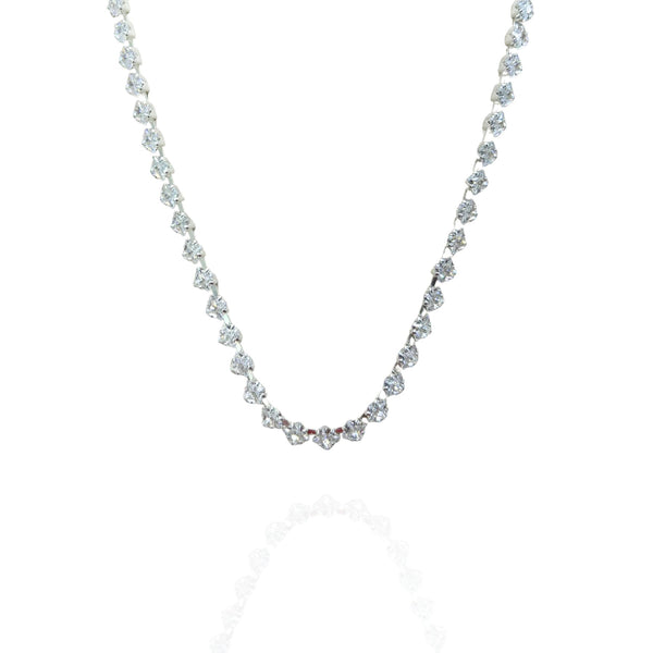 Colar Riviera Quatro Pontas Cravejado - Folheado a prata