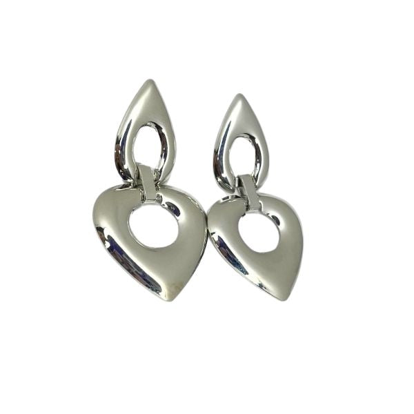 Brinco Aspas Coração - Prata