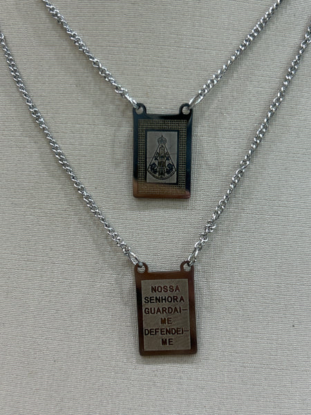 Escapulários prata - aço inoxidável