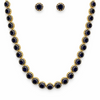 Colar Riviera Azul Cravejado Folheado Ouro 18k