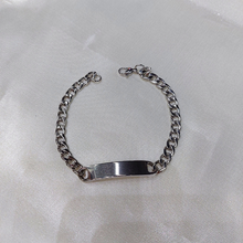 Pulseira Placa Inox Prata Personalizada (Fina)