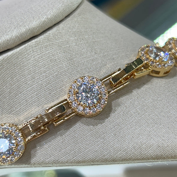 Colar Riviera Circular Dourado Folheado a Ouro 18k