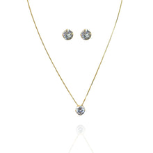 Conjunto ponto de luz dourado - Semijoia