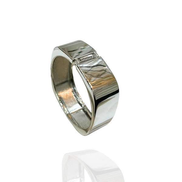 Bracelete Quadricular Folheado a Prata Design Refinado