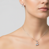 Conjunto Pingente cereja ponto de luz prata - Semijoia