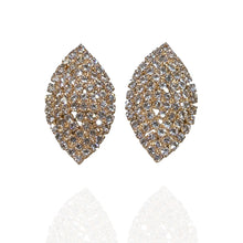 Brinco Festa Folha Cravejado Dourado Folheado 18k