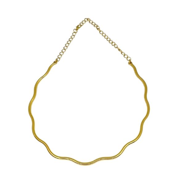 Colar Aro Onda Dourado - Semijoia