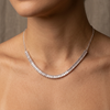 Colar Riviera Baguete Prata Com Extensor