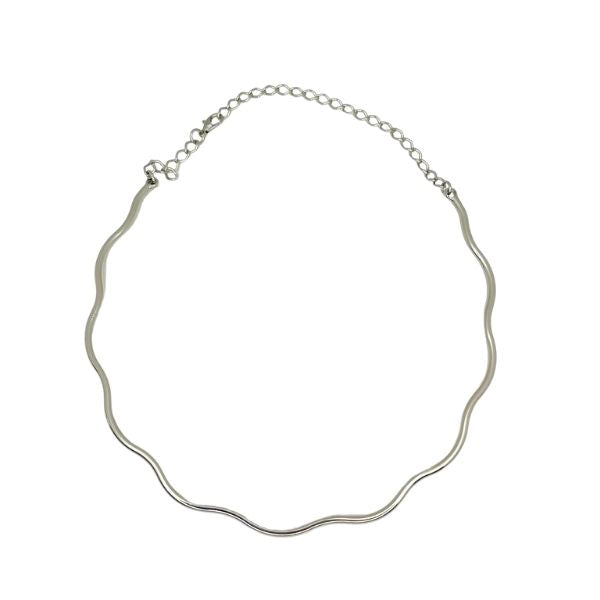 Colar Aro Onda Prata - Semijoia