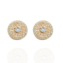 Brinco circular ponto de luz cravejado - Folheado