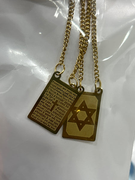 Escapulários Em Aço Dourado