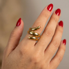 Anel Espiral Dourado Aço Inoxidável