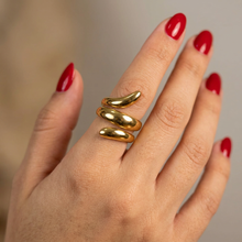 Anel espiral dourado em aço inoxidável da Amba Black
