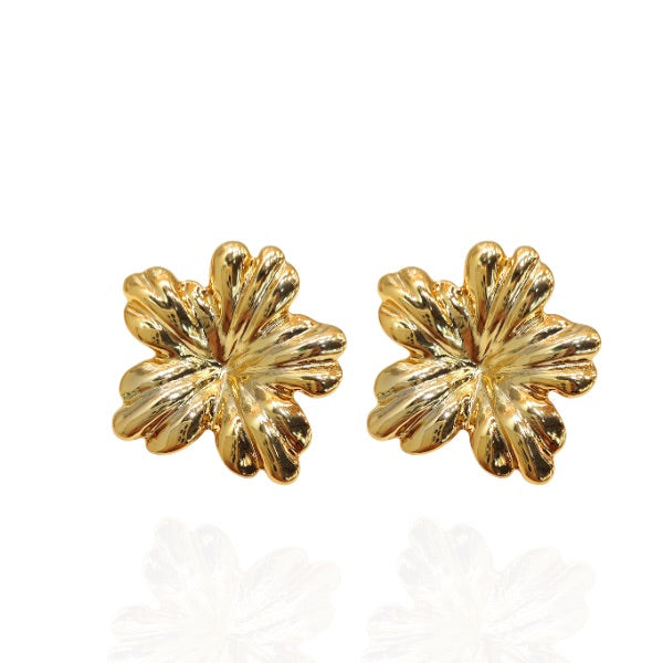 Brinco flor dourado - Semijoia