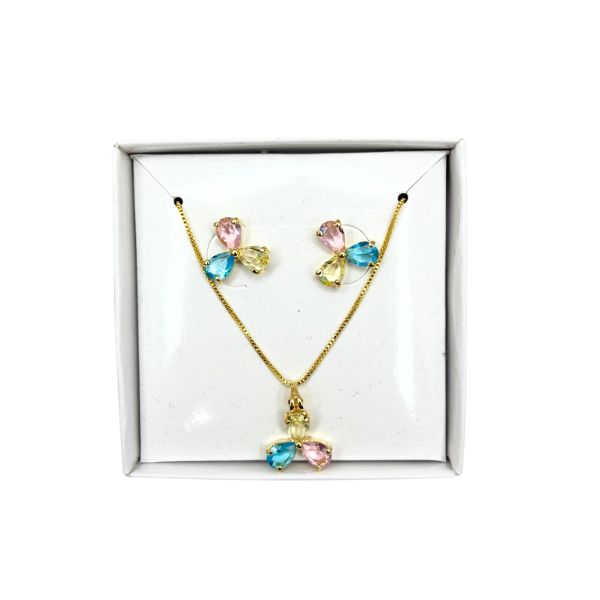 Conjunto Encanto Cristalizado Brinco + Colar