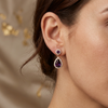 Brinco Gota Violeta Dourado Folheado