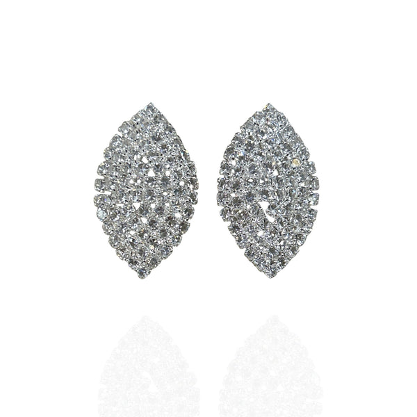 Brinco Festa Folha Cravejado prata - Folheado