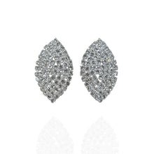 Brinco Festa Folha Cravejado prata - Folheado