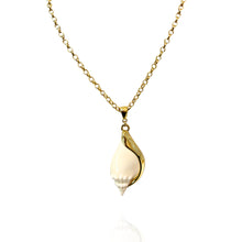 Colar Pingente Concha Dourado Folheado Ouro 18k