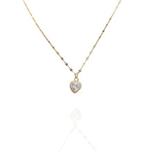 Colar com Pingente Coração Cravejado em Aço Inox - Dourado