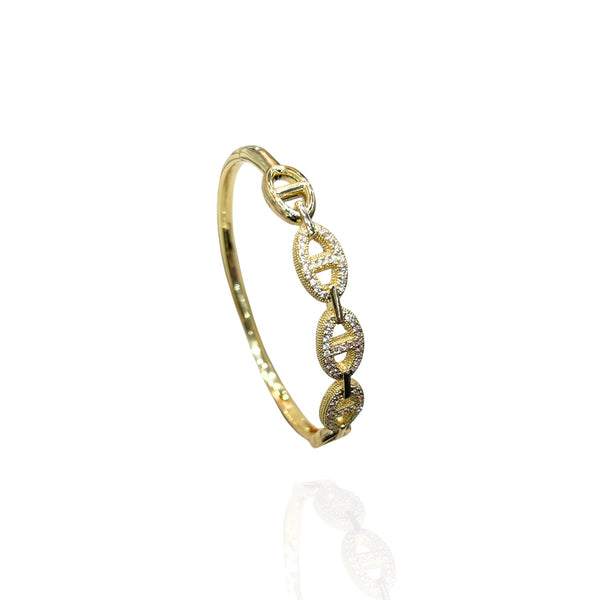 Bracelete Elos Cravejado dourado - Folheado
