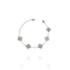 Pulseira Trevo Prateada Aço Inox Antialérgica
