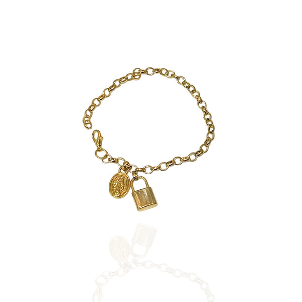 Pulseira Consagração Nossa Senhora Folheada Ouro 18k
