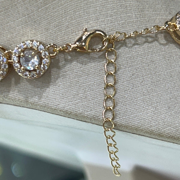 Colar Riviera Circular Dourado Folheado a Ouro 18k