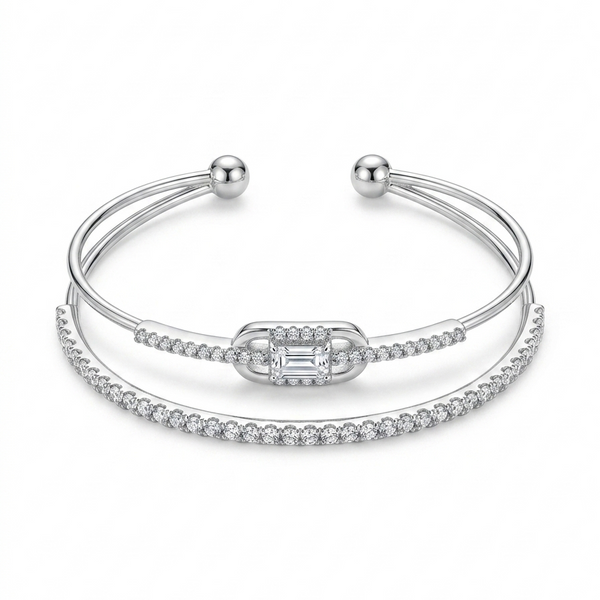 Bracelete Elo de Luz cravejado prata - Folheado