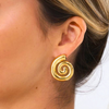 Brinco Espiral Dourado Aço Inox Antialérgico